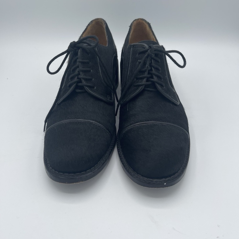 Rachel Zoe Black Pony Hair Leather Oxfords Size‎ 7